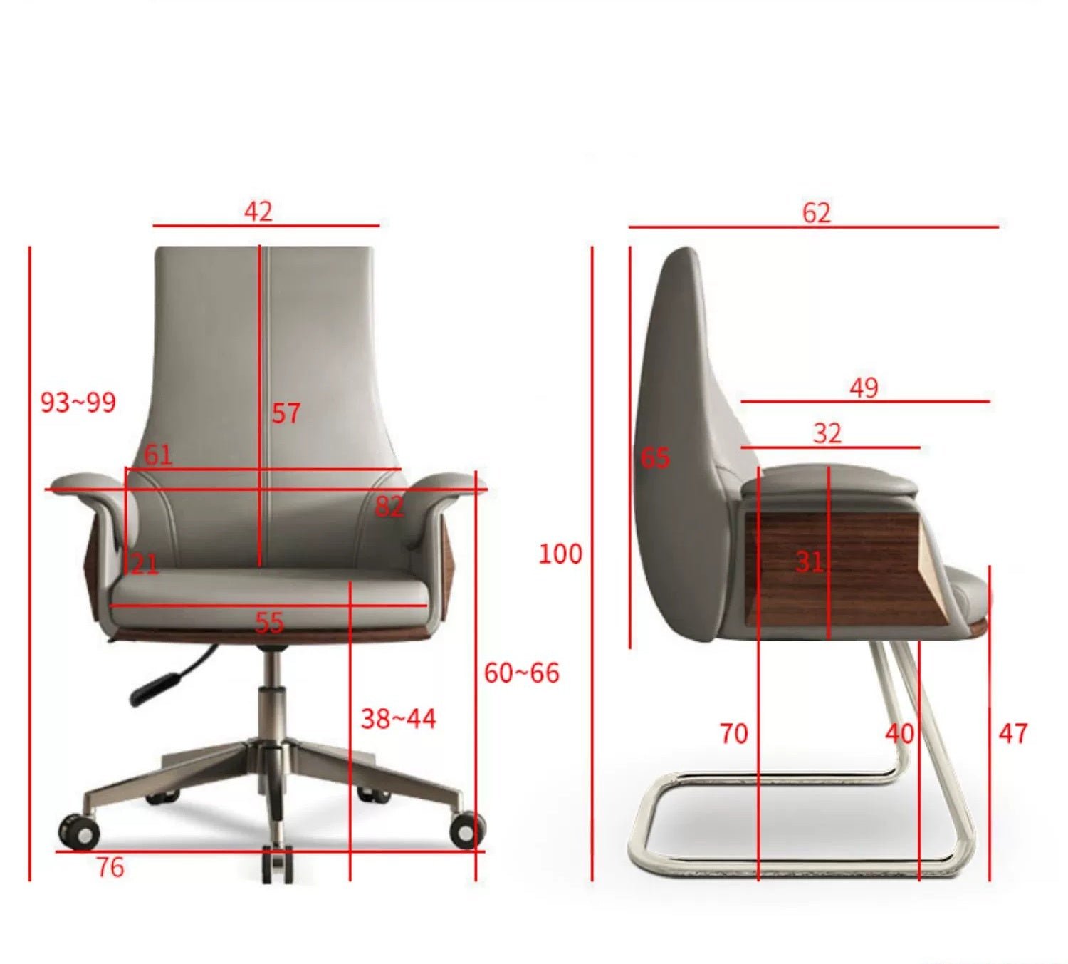 PINYI Simon High Back Office Chair without Wheels - Image 39