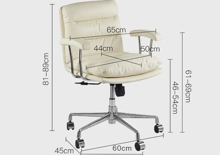 ABOUT WHITE Kaelson Ergonomic Creamy Office Chair - Image 7