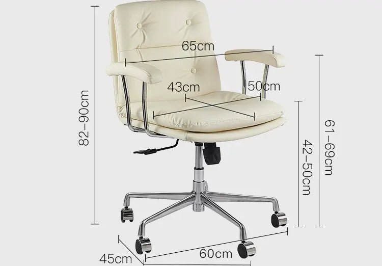 ABOUT WHITE Kaelson Ergonomic Creamy Office Chair - Image 8