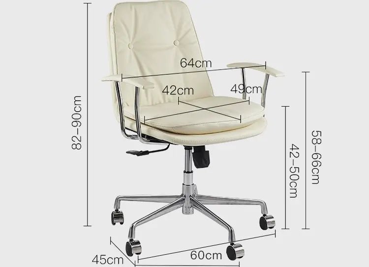 ABOUT WHITE Kaelson Ergonomic Creamy Office Chair - Image 9