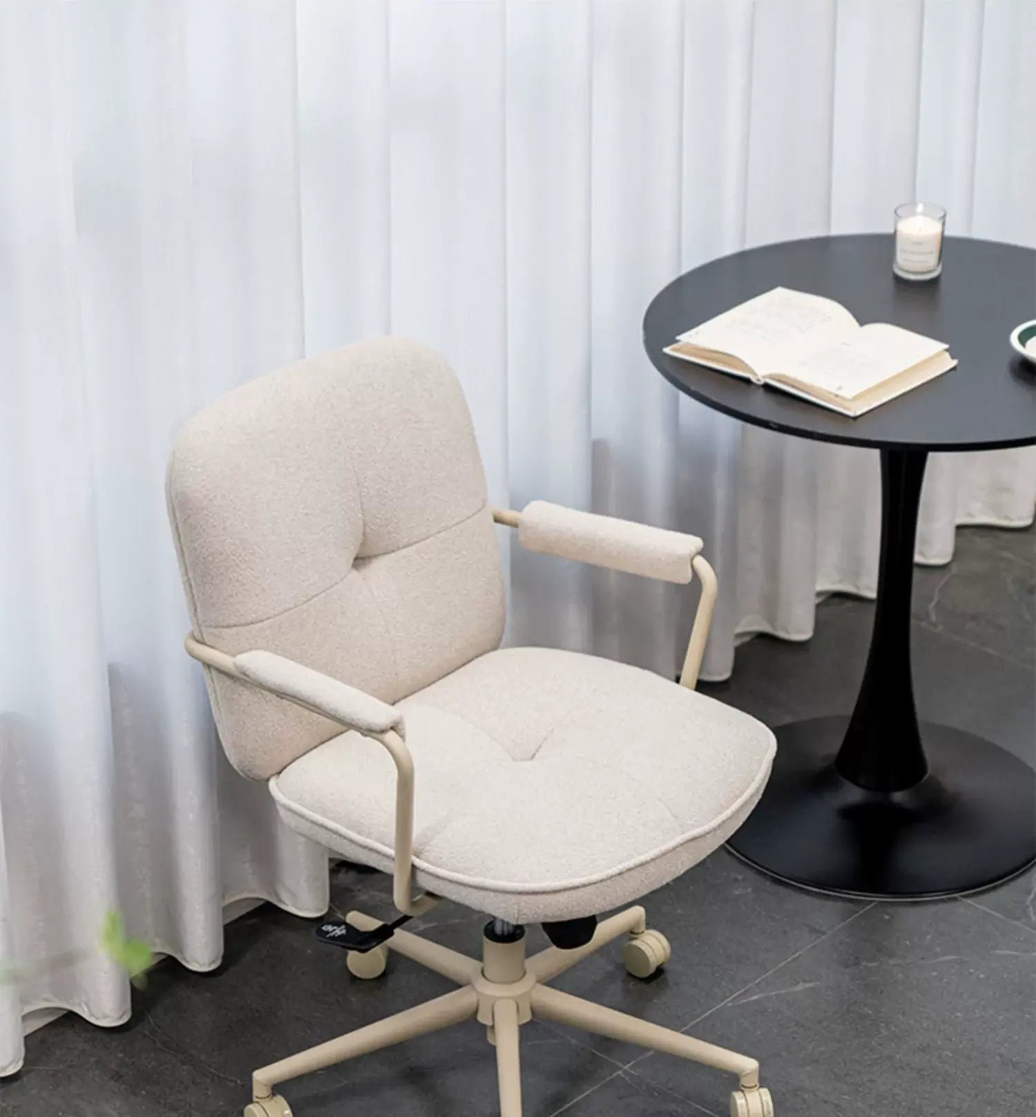 ABOUT WHITE Seville Elegant Modern Luxury Computer Chair - Image 9