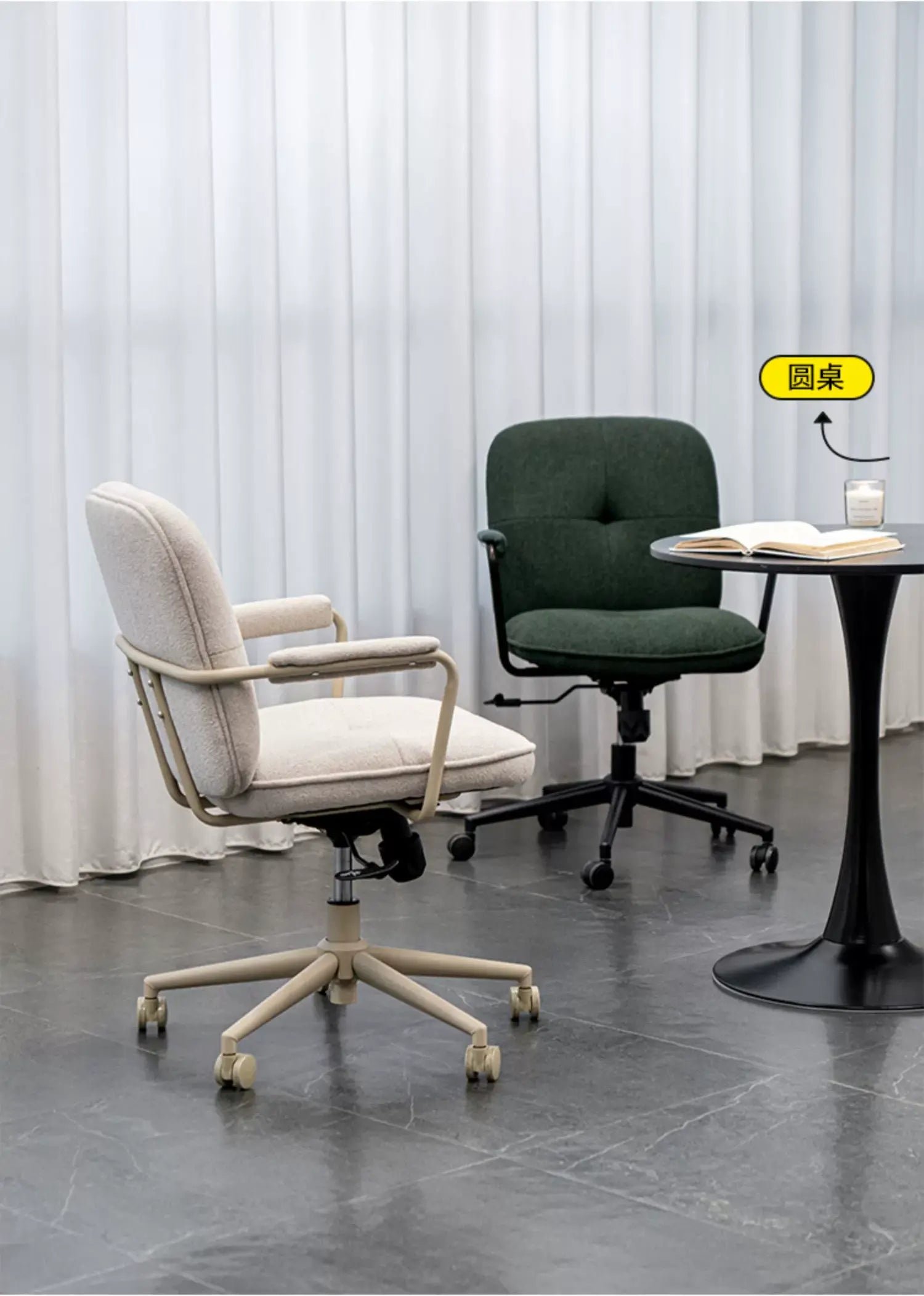 ABOUT WHITE Seville Elegant Modern Luxury Computer Chair - Image 12