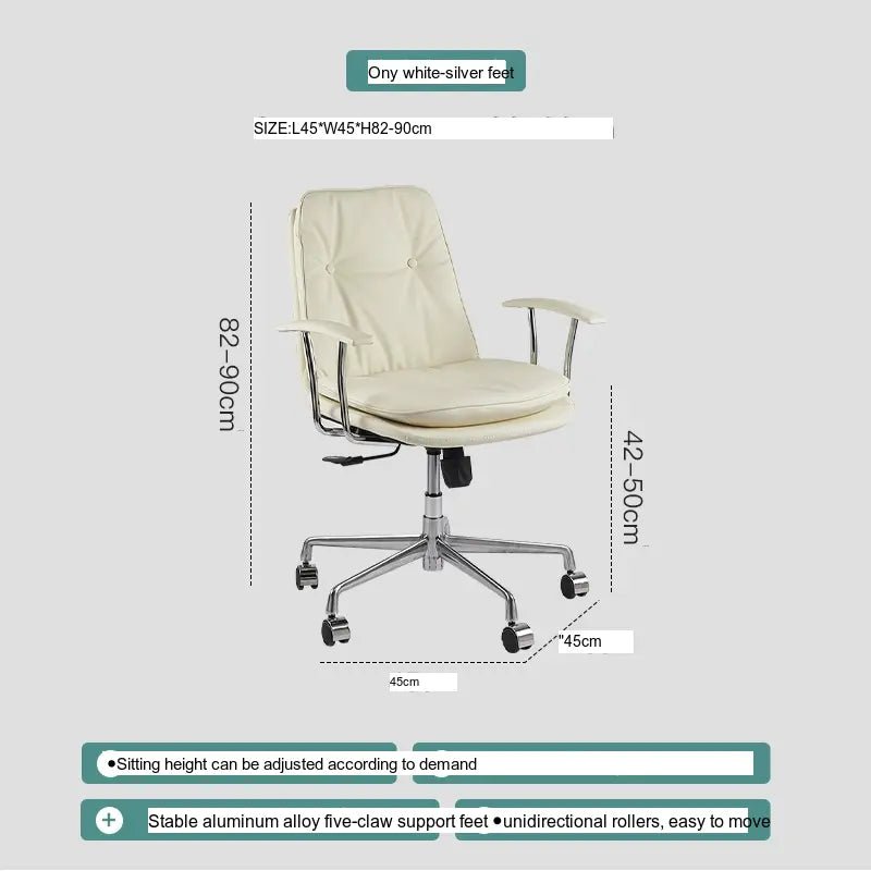 ABOUT WHITE Kaelson Ergonomic Creamy Office Chair - Image 10