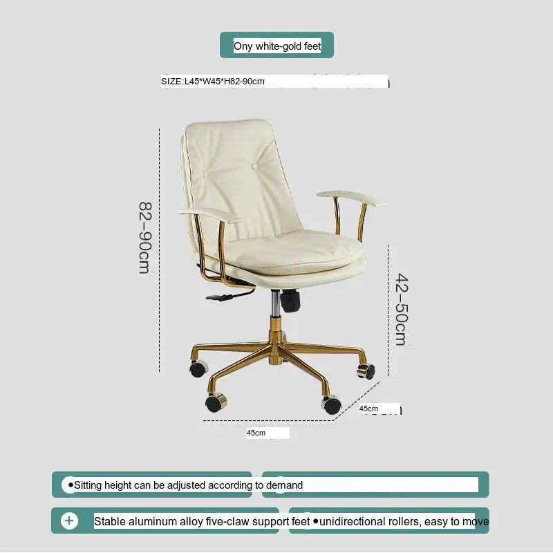 ABOUT WHITE Kaelson Ergonomic Creamy Office Chair - Image 11