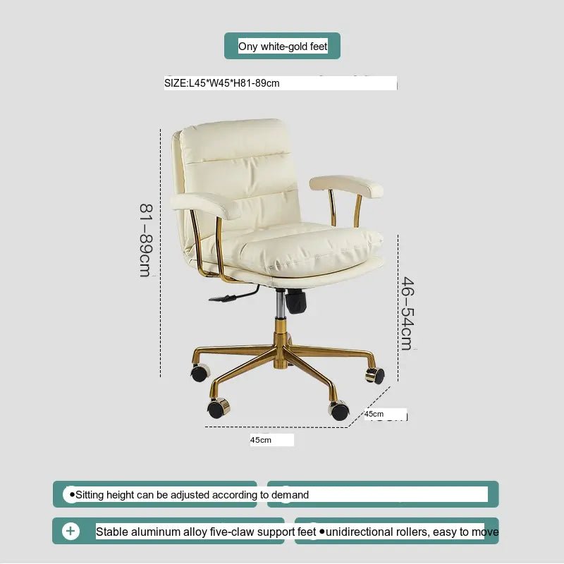 ABOUT WHITE Kaelson Ergonomic Creamy Office Chair - Image 13