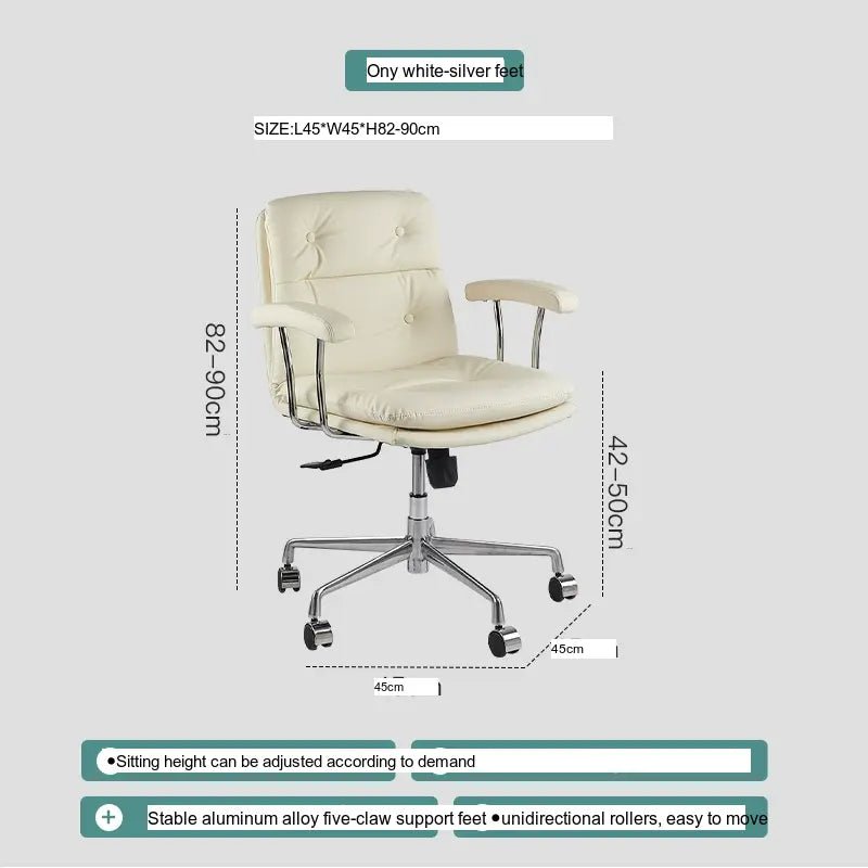 ABOUT WHITE Kaelson Ergonomic Creamy Office Chair - Image 14