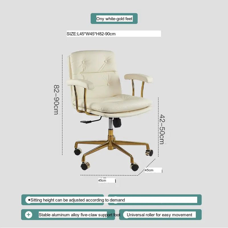 ABOUT WHITE Kaelson Ergonomic Creamy Office Chair - Image 15